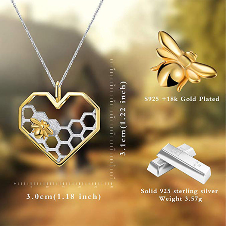 Caring Bee Heart Pendant