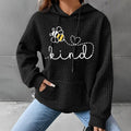 Waffle bee print hooded sweatshirt sweatshirt sweatshirt