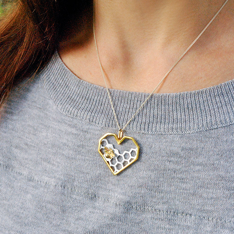 Caring Bee Heart Pendant