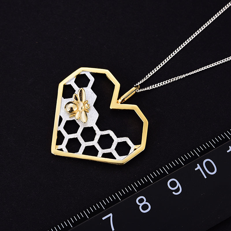 Caring Bee Heart Pendant