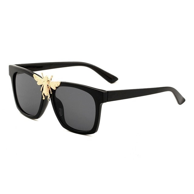 Square Sunglasses Vintage Big Bee Decoration Pink Green Candy Frame Sun Glasses
