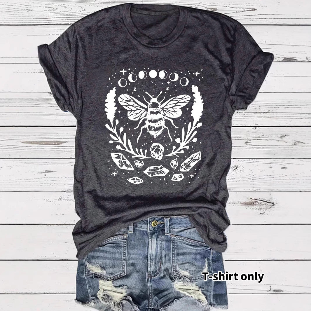 Bee print top women's T-shirt