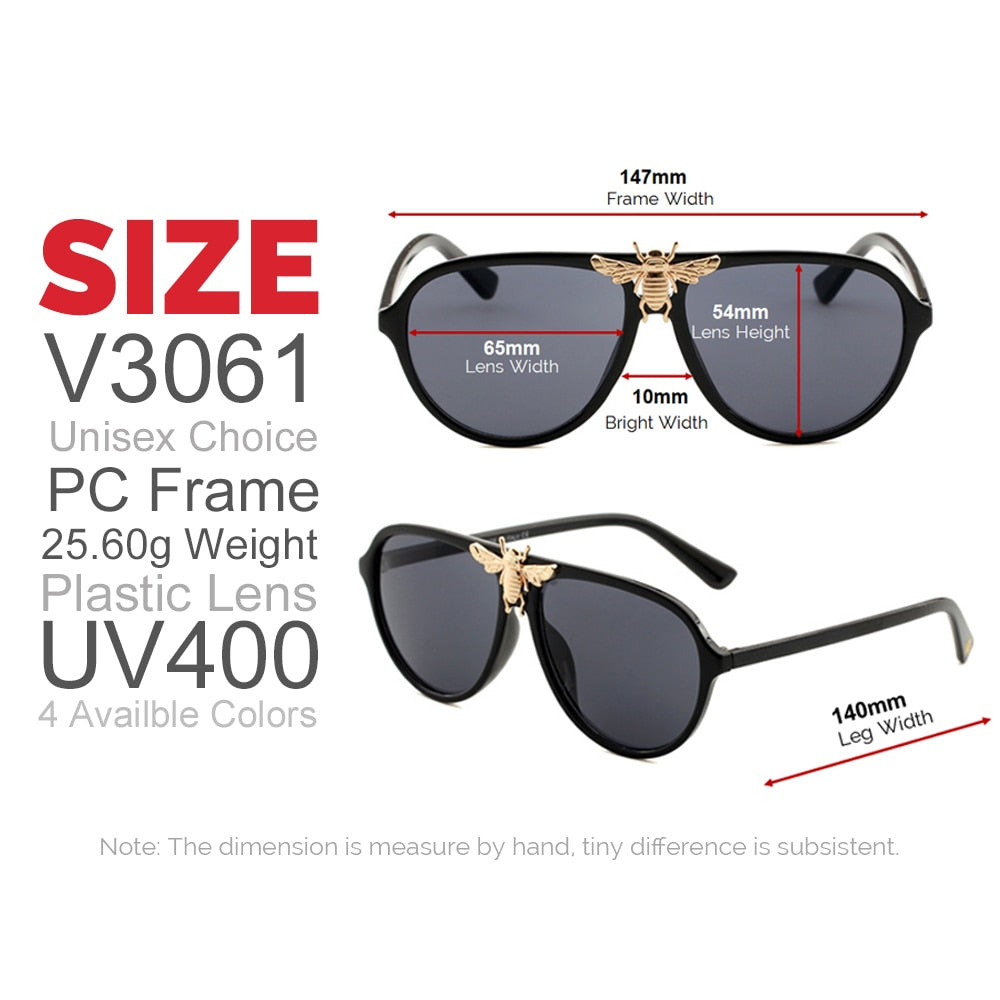 Big Bee Aviation Sunglasses Unique Brand Designer Aviation Men's Leopard Glasses