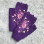 Autumn and Winter Embroidered Women's Warm Gloves Bee Flower Adult Knitted Gloves Embroidered Woolen Gloves