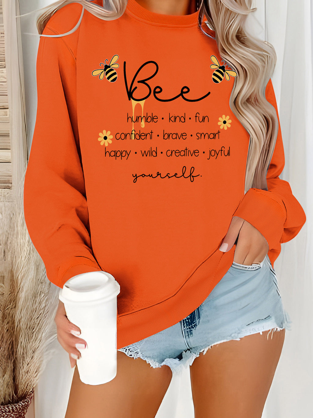 Bee round neck long sleeved hoodie
