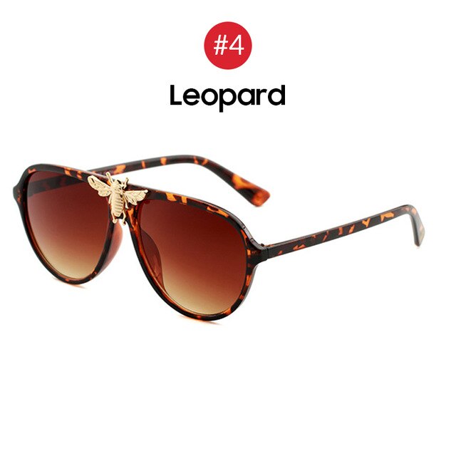 Big Bee Aviation Sunglasses Unique Brand Designer Aviation Men's Leopard Glasses