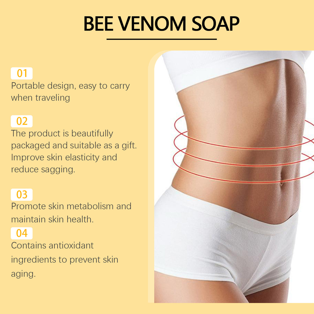 Bee-Poison Bath Soap Gently Cleans, Moisturizes, Firms And Nourishes Skin, Delicate And Brightening