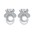 S925 new bee pearl earrings light luxury temperament freshwater earrings for women simple gold fashion personality