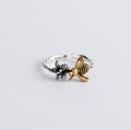 S925 Sterling Silver Ring Bee Opening Adjustable Simple Jewelry