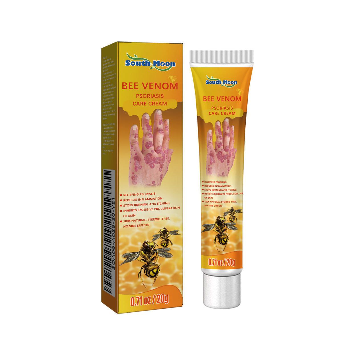 Bee Venom Psoriasis Cream, Relieve Itchy Skin Repair Hand Moss Moisturizing Skin Care Cream