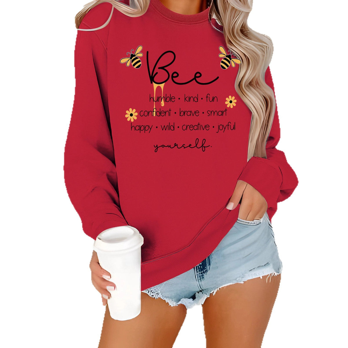 Bee round neck long sleeved hoodie