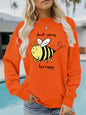Bee printed casual loose sweatshirt