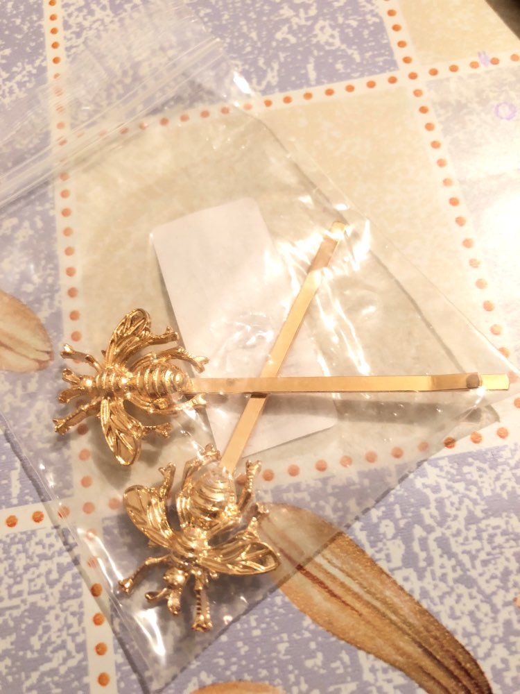 Women's Fashion 2PCS Style Girl Exquisite Gold Bee Hairpin Side Clip Hair Accessories