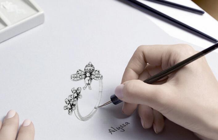 100% 925 Sterling Silver Trendy Bee & Daisy Flower Finger Rings for Women Adjustable Size
