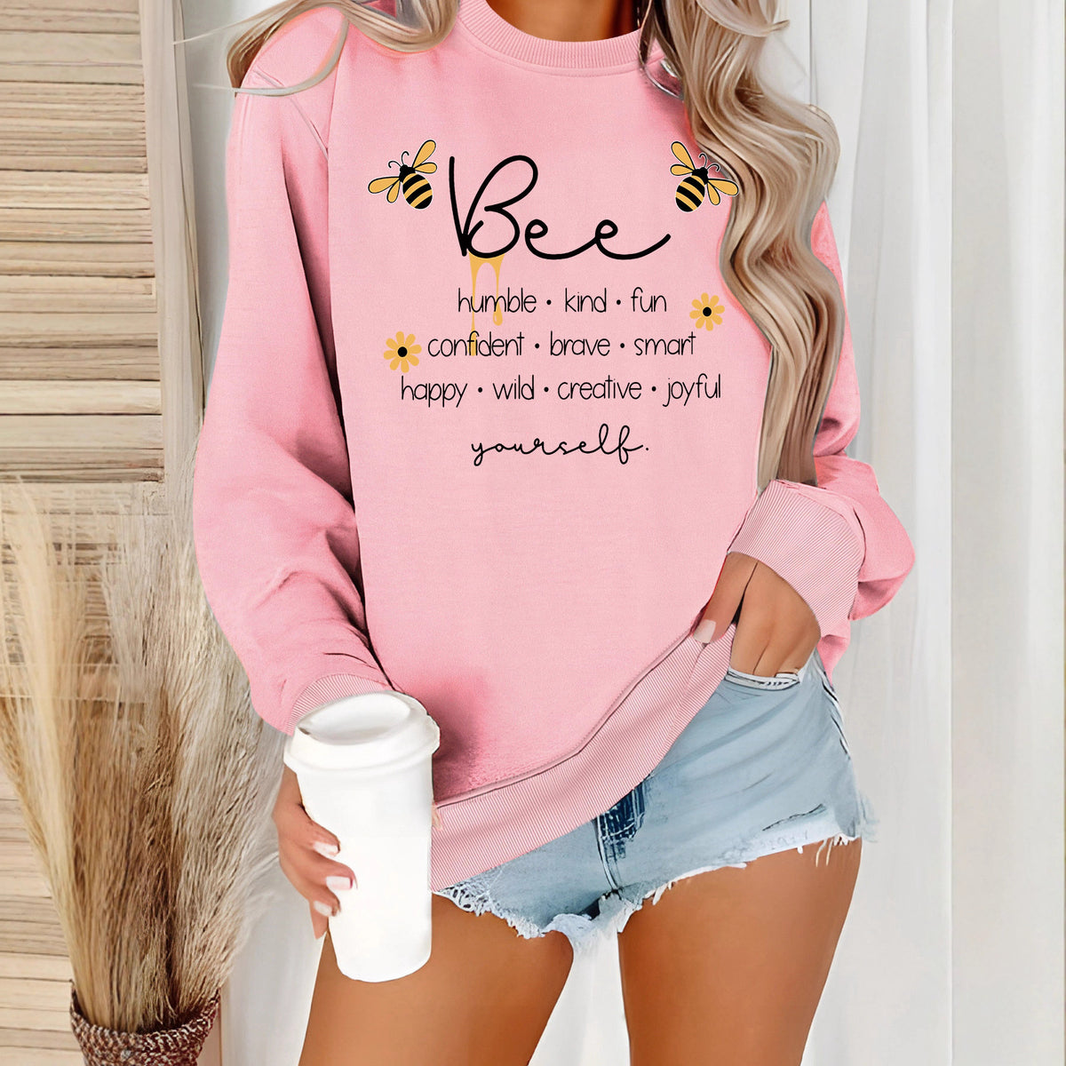Bee round neck long sleeved hoodie