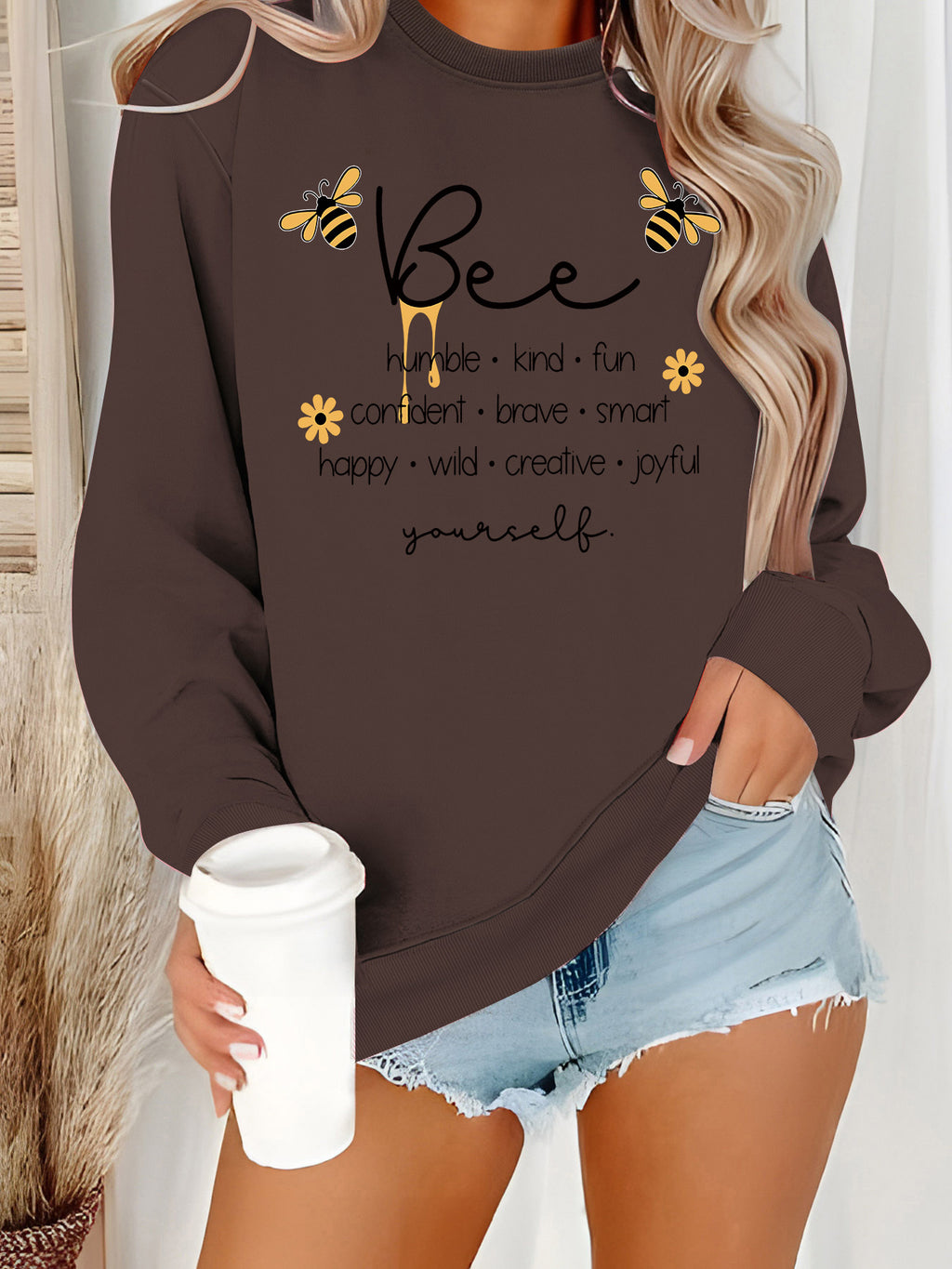 Bee round neck long sleeved hoodie
