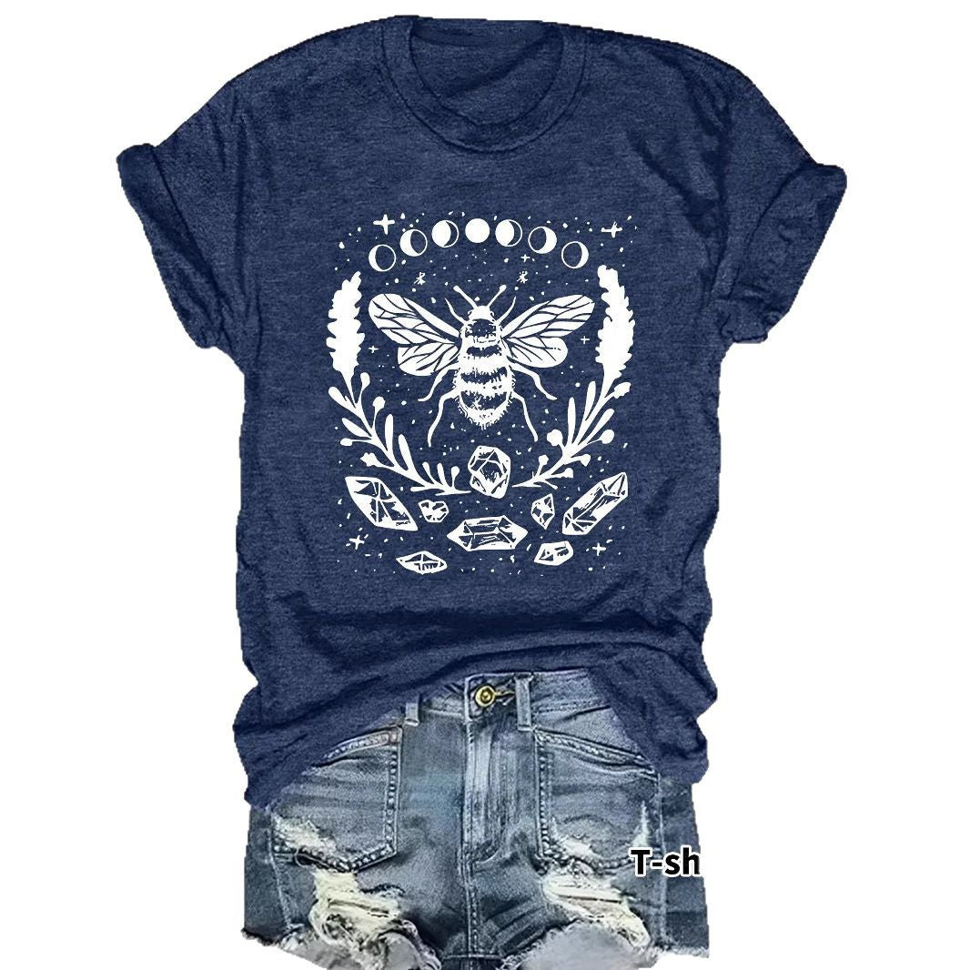 Bee print top women's T-shirt