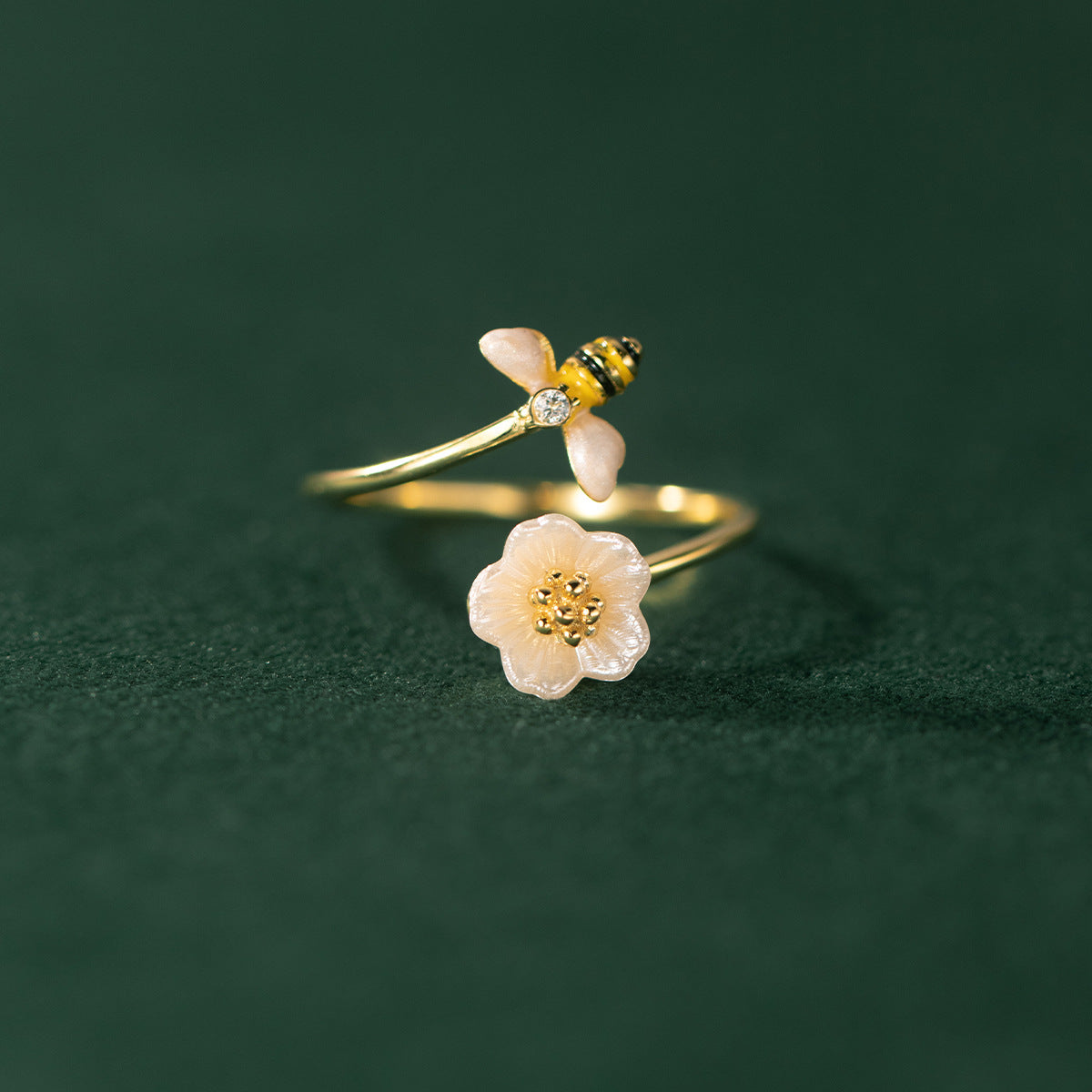 Silver Bee Shell Ring For Women