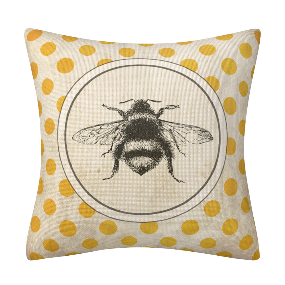 Bee Polyester Pillow Cover Home Decoration